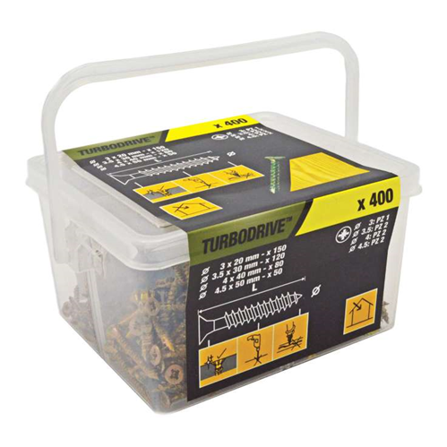 Turbodrive Assorted 400 Screws Turbodrive Assorted 400 Screws